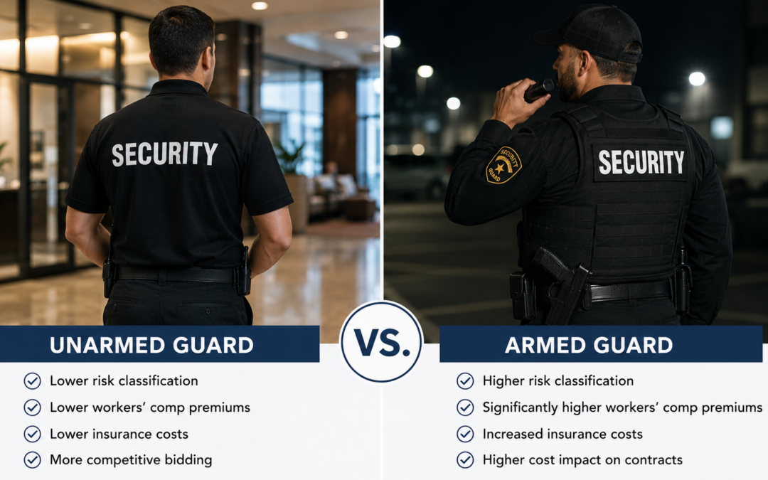 Why Armed vs. Unarmed Guard Classifications Can Make or Break Your Workers’ Comp Premium